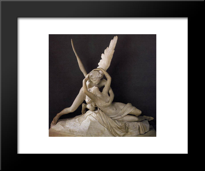 Cupid And Psyche 20x24 Black Modern Wood Framed Art Print Poster by Canova, Antonio