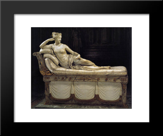 Paolina Borghese As Venus Victrix 20x24 Black Modern Wood Framed Art Print Poster by Canova, Antonio