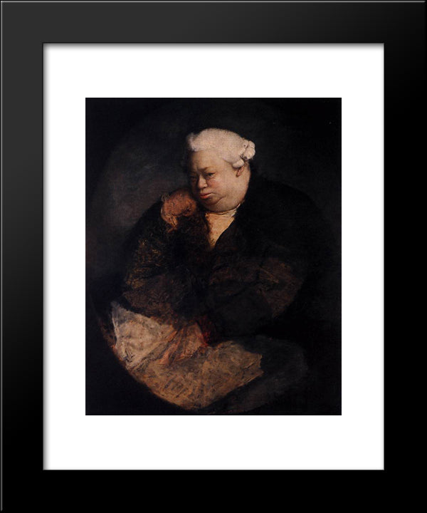 Portrait Of Amadeo Svajer 20x24 Black Modern Wood Framed Art Print Poster by Canova, Antonio