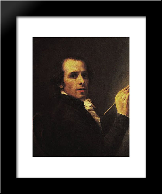 Self-Portrait 20x24 Black Modern Wood Framed Art Print Poster by Canova, Antonio