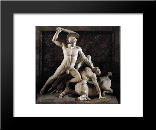 Theseus And The Centaur 20x24 Black Modern Wood Framed Art Print Poster by Canova, Antonio