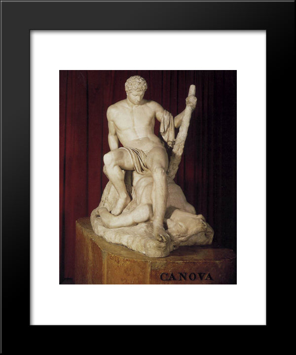 Theseus And The Minotaur 20x24 Black Modern Wood Framed Art Print Poster by Canova, Antonio