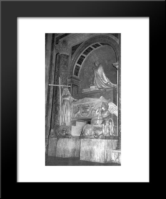 Tomb Of Pope Clement Xiii 20x24 Black Modern Wood Framed Art Print Poster by Canova, Antonio