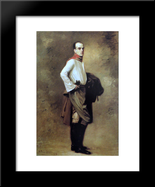 Retrato De Carlos Carneiro, Cavaleiro 20x24 Black Modern Wood Framed Art Print Poster by Carneiro, Antonio