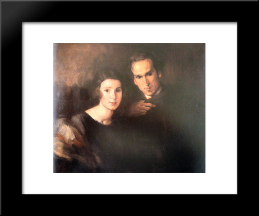 Retrato De Claudio E Maria 20x24 Black Modern Wood Framed Art Print Poster by Carneiro, Antonio