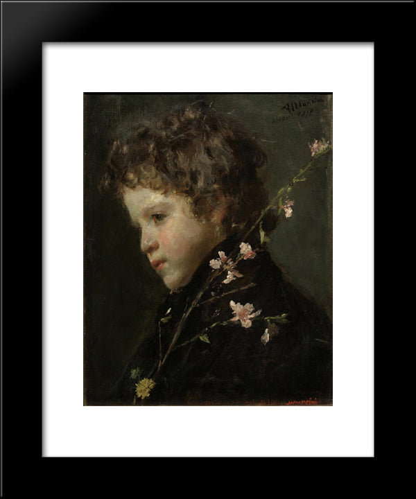 Almond Blossoms 20x24 Black Modern Wood Framed Art Print Poster by Mancini, Antonio