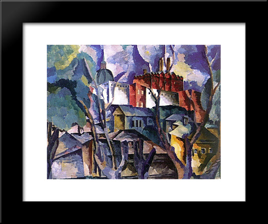 Landscape With Dry Trees. Sergiev Posad 20x24 Black Modern Wood Framed Art Print Poster by Lentulov, Aristarkh