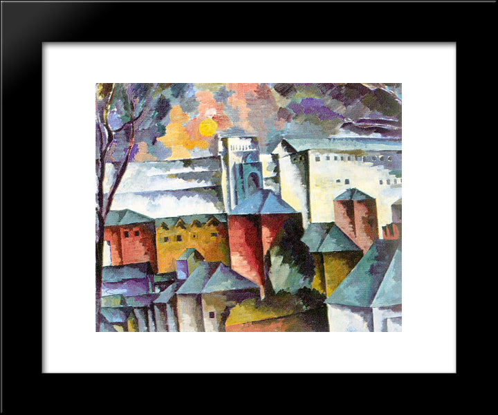 Landscape With The Monastery Walls 20x24 Black Modern Wood Framed Art Print Poster by Lentulov, Aristarkh