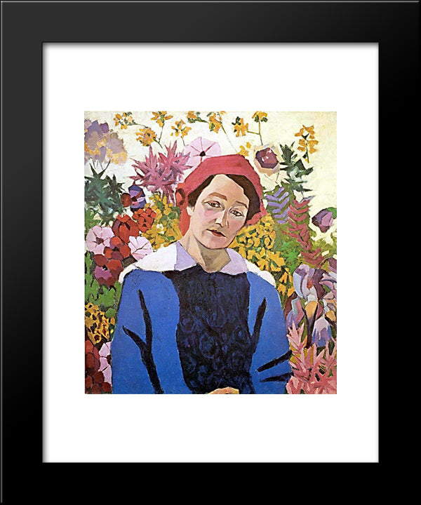 Portrait Of M.P. Lentulova 20x24 Black Modern Wood Framed Art Print Poster by Lentulov, Aristarkh