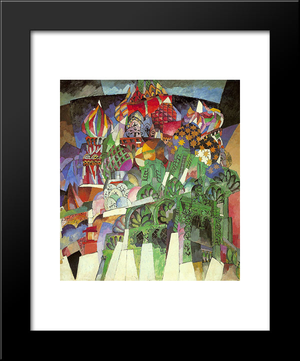 Saint Basil'S Cathedral 20x24 Black Modern Wood Framed Art Print Poster by Lentulov, Aristarkh