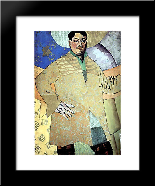 Self-Portrait 20x24 Black Modern Wood Framed Art Print Poster by Lentulov, Aristarkh