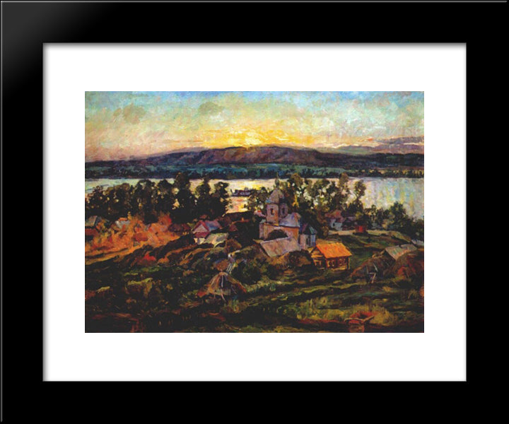 Sunset On The Volga 20x24 Black Modern Wood Framed Art Print Poster by Lentulov, Aristarkh