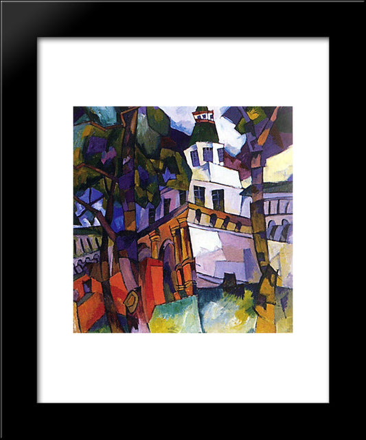 The Gate With A Tower. New Jerusalem 20x24 Black Modern Wood Framed Art Print Poster by Lentulov, Aristarkh