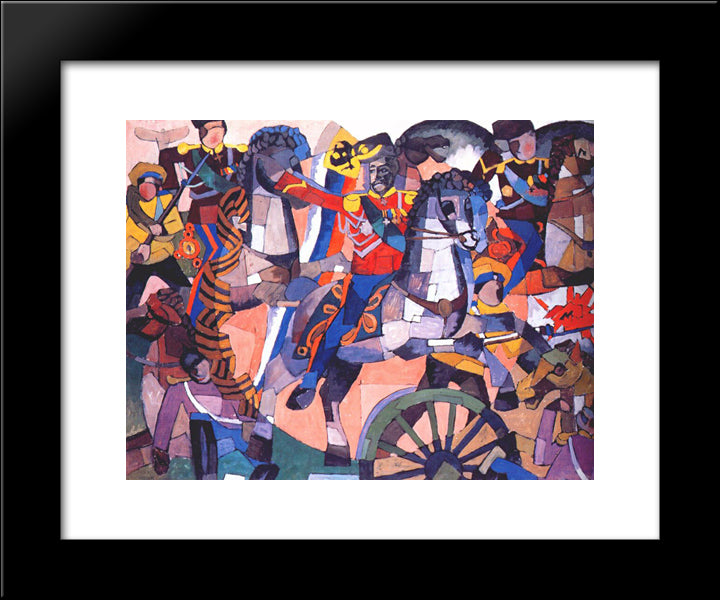 Victory Battle 20x24 Black Modern Wood Framed Art Print Poster by Lentulov, Aristarkh