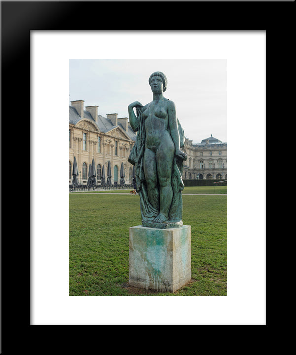 La Baigneuse Drapee 20x24 Black Modern Wood Framed Art Print Poster by Maillol, Aristide