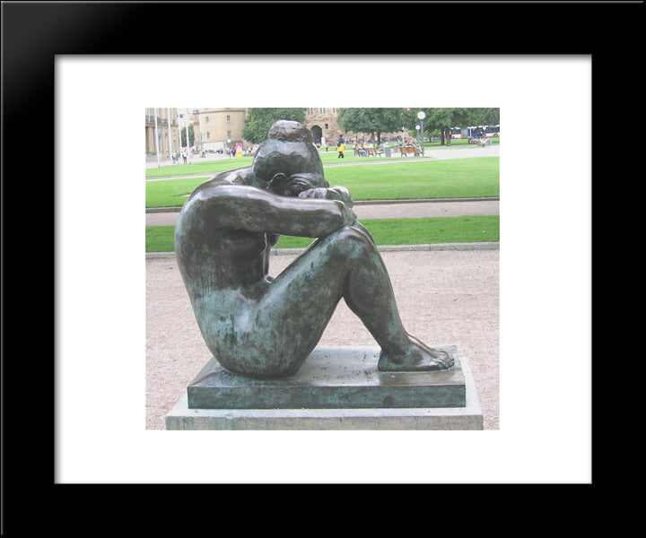 La Nuit 20x24 Black Modern Wood Framed Art Print Poster by Maillol, Aristide