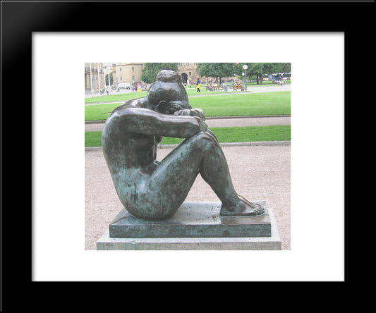 La Nuit 20x24 Black Modern Wood Framed Art Print Poster by Maillol, Aristide