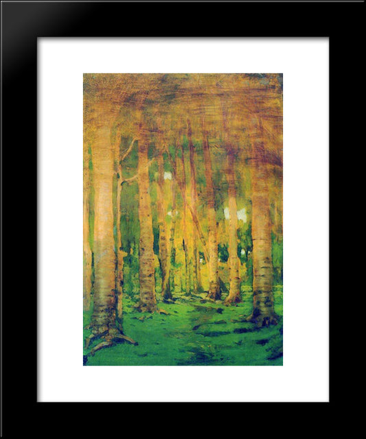 A Birch Grove. Spots Of Sunlight 20x24 Black Modern Wood Framed Art Print Poster by Kuindzhi, Arkhip