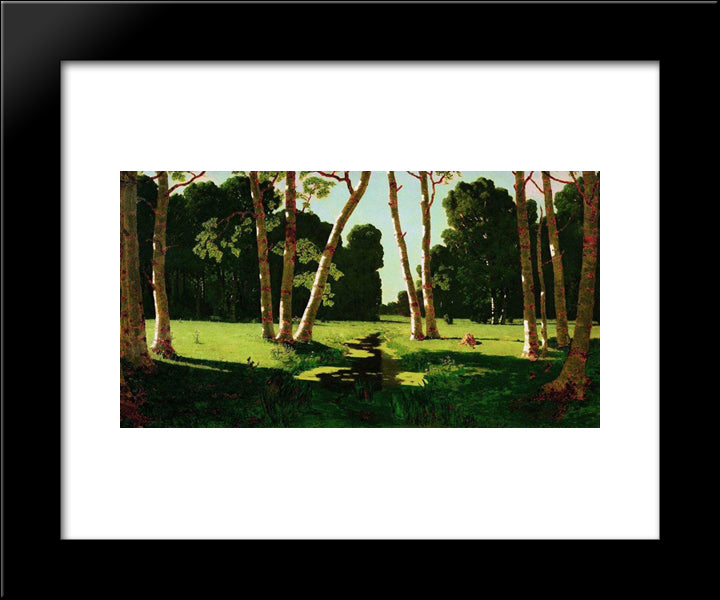 A Birch Grove 20x24 Black Modern Wood Framed Art Print Poster by Kuindzhi, Arkhip