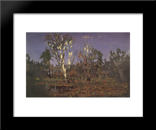 A Grove With Birch 20x24 Black Modern Wood Framed Art Print Poster by Kuindzhi, Arkhip