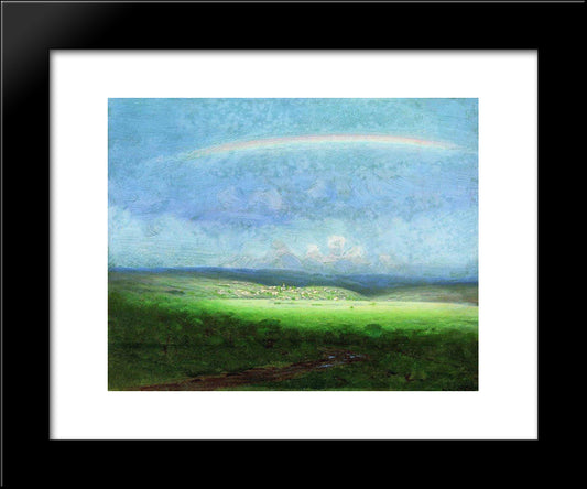 After A Rain. Rainbow 20x24 Black Modern Wood Framed Art Print Poster by Kuindzhi, Arkhip