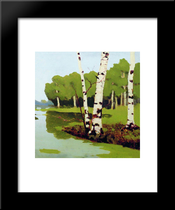 Birches 20x24 Black Modern Wood Framed Art Print Poster by Kuindzhi, Arkhip