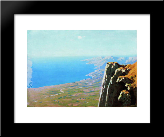 Coast Of The Sea With A Rock 20x24 Black Modern Wood Framed Art Print Poster by Kuindzhi, Arkhip