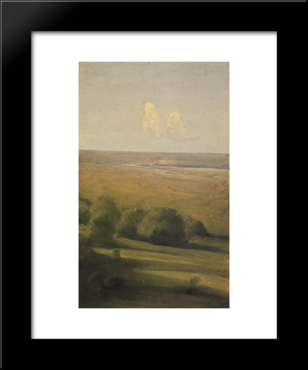 Evening In The Steppe 20x24 Black Modern Wood Framed Art Print Poster by Kuindzhi, Arkhip