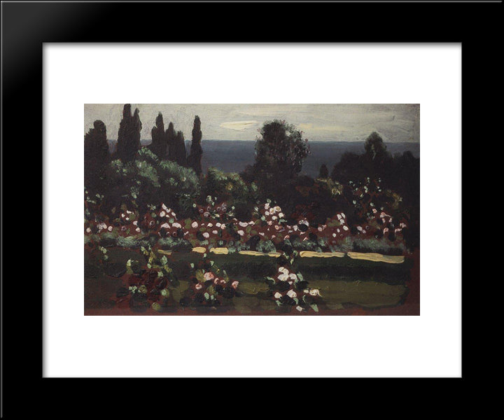 Flower Garden. Caucasus 20x24 Black Modern Wood Framed Art Print Poster by Kuindzhi, Arkhip