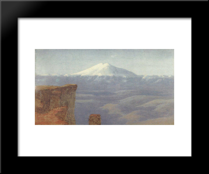 Fog In The Mountains. Caucasus 20x24 Black Modern Wood Framed Art Print Poster by Kuindzhi, Arkhip