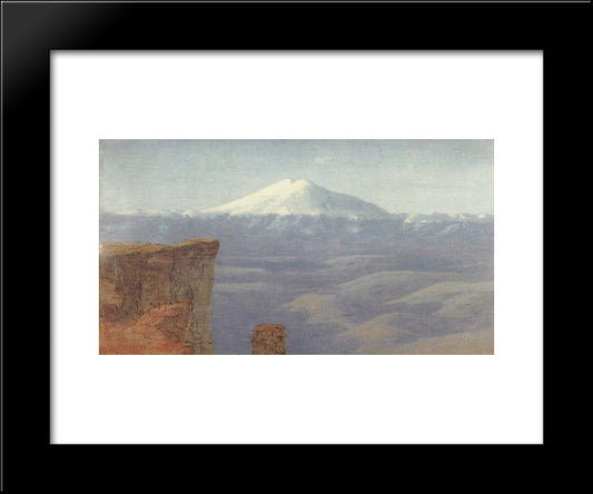 Fog In The Mountains. Caucasus 20x24 Black Modern Wood Framed Art Print Poster by Kuindzhi, Arkhip