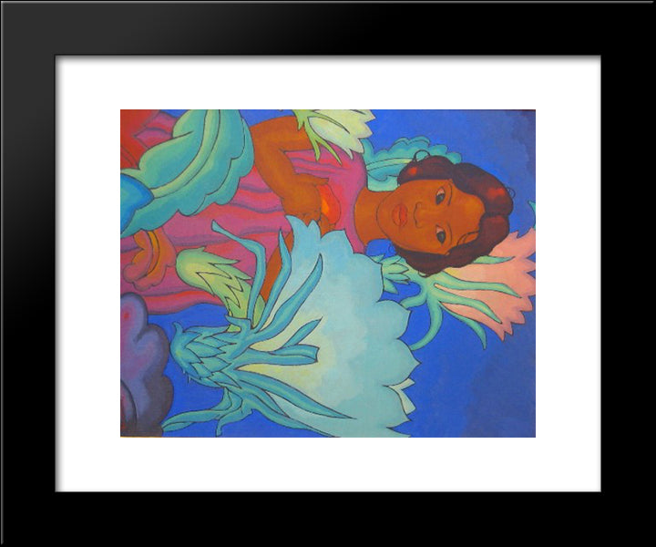 Polynesian Girl 20x24 Black Modern Wood Framed Art Print Poster by Manookian, Arman