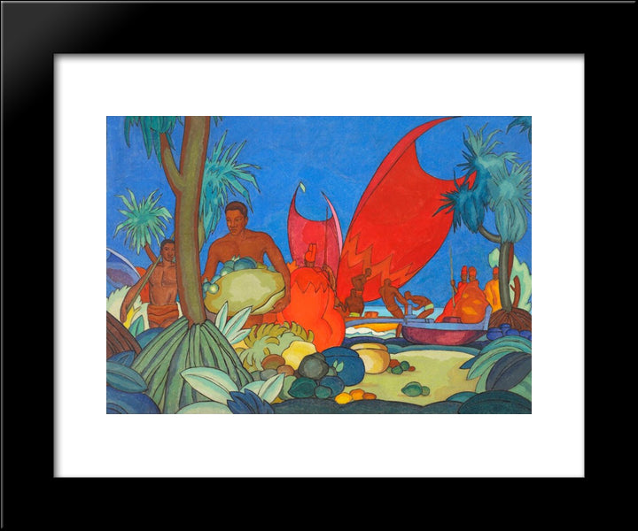 Red Sails 20x24 Black Modern Wood Framed Art Print Poster by Manookian, Arman
