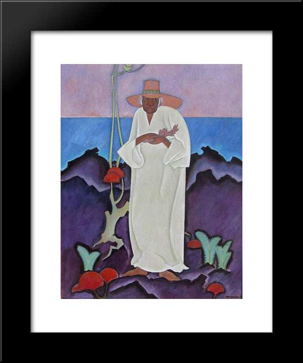 Shaman 20x24 Black Modern Wood Framed Art Print Poster by Manookian, Arman