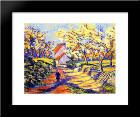 A La Campagne 20x24 Black Modern Wood Framed Art Print Poster by Guillaumin, Armand