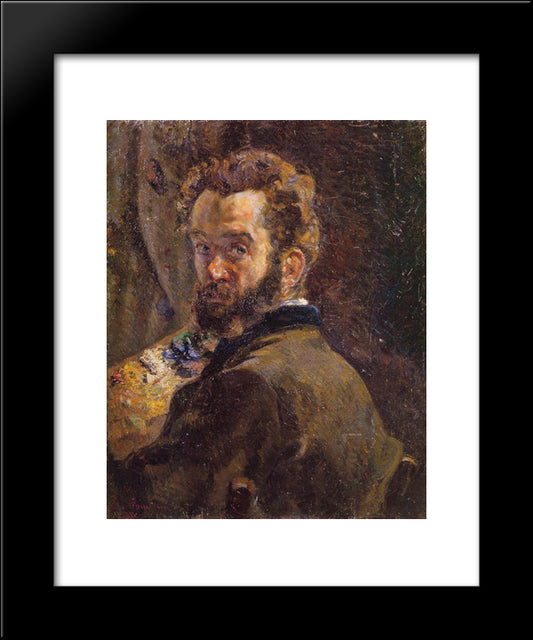 Autoportrait Au Chevalet 20x24 Black Modern Wood Framed Art Print Poster by Guillaumin, Armand