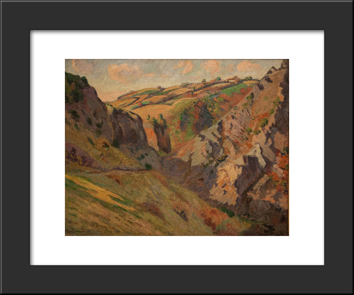 Caves Prunal Near Pontgibaud (Auvergne) 20x24 Black Modern Wood Framed Art Print Poster by Guillaumin, Armand