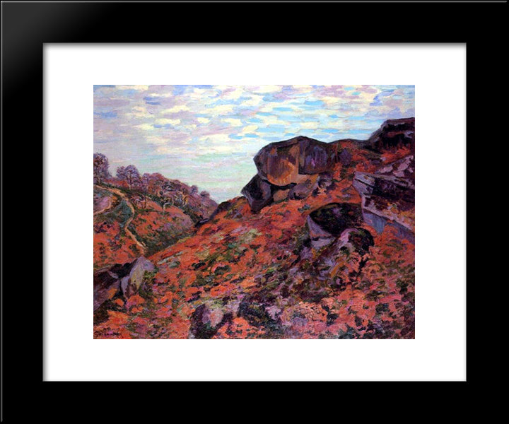 Crozant, Les Monts Sedelle, Matin 20x24 Black Modern Wood Framed Art Print Poster by Guillaumin, Armand