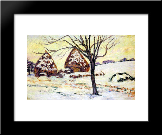 Effts De Neige A Palaiseau 20x24 Black Modern Wood Framed Art Print Poster by Guillaumin, Armand