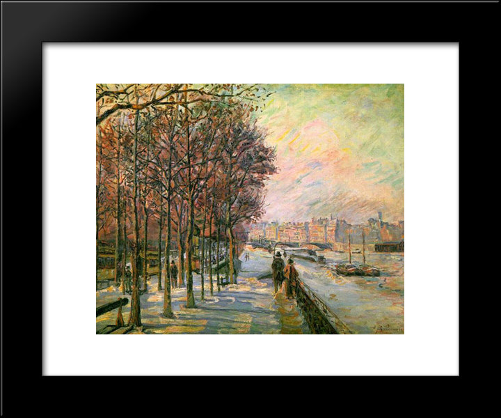 La Place Valhubert 20x24 Black Modern Wood Framed Art Print Poster by Guillaumin, Armand