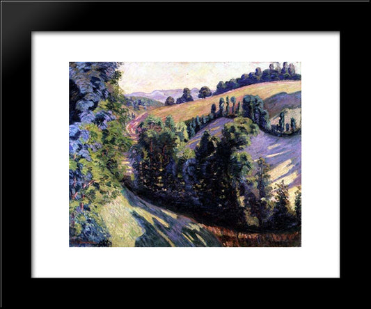 Landscape At Pontgibaud 20x24 Black Modern Wood Framed Art Print Poster by Guillaumin, Armand