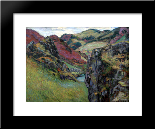 Landscape Near Saint-Julien-Des-Chazes 20x24 Black Modern Wood Framed Art Print Poster by Guillaumin, Armand