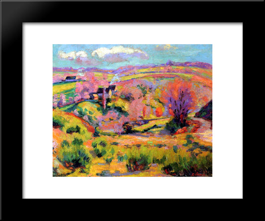 Landscape Of Creuse At Spring 20x24 Black Modern Wood Framed Art Print Poster by Guillaumin, Armand