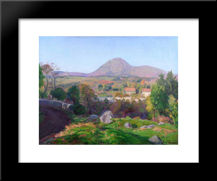 Landscape Of Puy De Dome 20x24 Black Modern Wood Framed Art Print Poster by Guillaumin, Armand