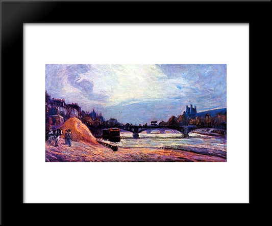 Le Pont Des Arts 20x24 Black Modern Wood Framed Art Print Poster by Guillaumin, Armand