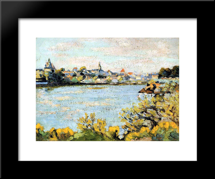 Le Pornic 20x24 Black Modern Wood Framed Art Print Poster by Guillaumin, Armand