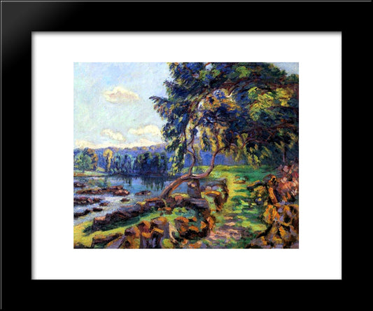 Les Rapides A Genetin 20x24 Black Modern Wood Framed Art Print Poster by Guillaumin, Armand