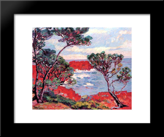 Les Rochers Rouges 20x24 Black Modern Wood Framed Art Print Poster by Guillaumin, Armand