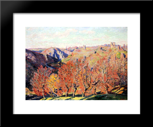 Les Ruines A Crozant 20x24 Black Modern Wood Framed Art Print Poster by Guillaumin, Armand