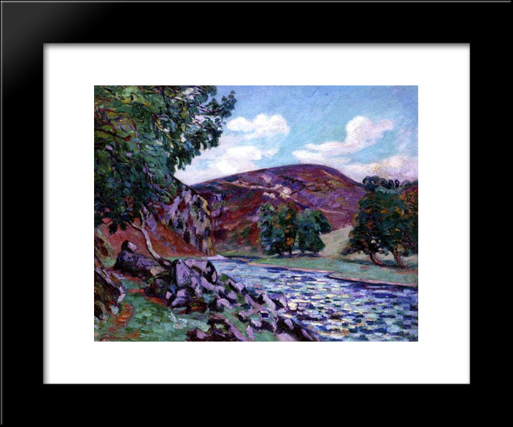 Paysage A Crozant 20x24 Black Modern Wood Framed Art Print Poster by Guillaumin, Armand